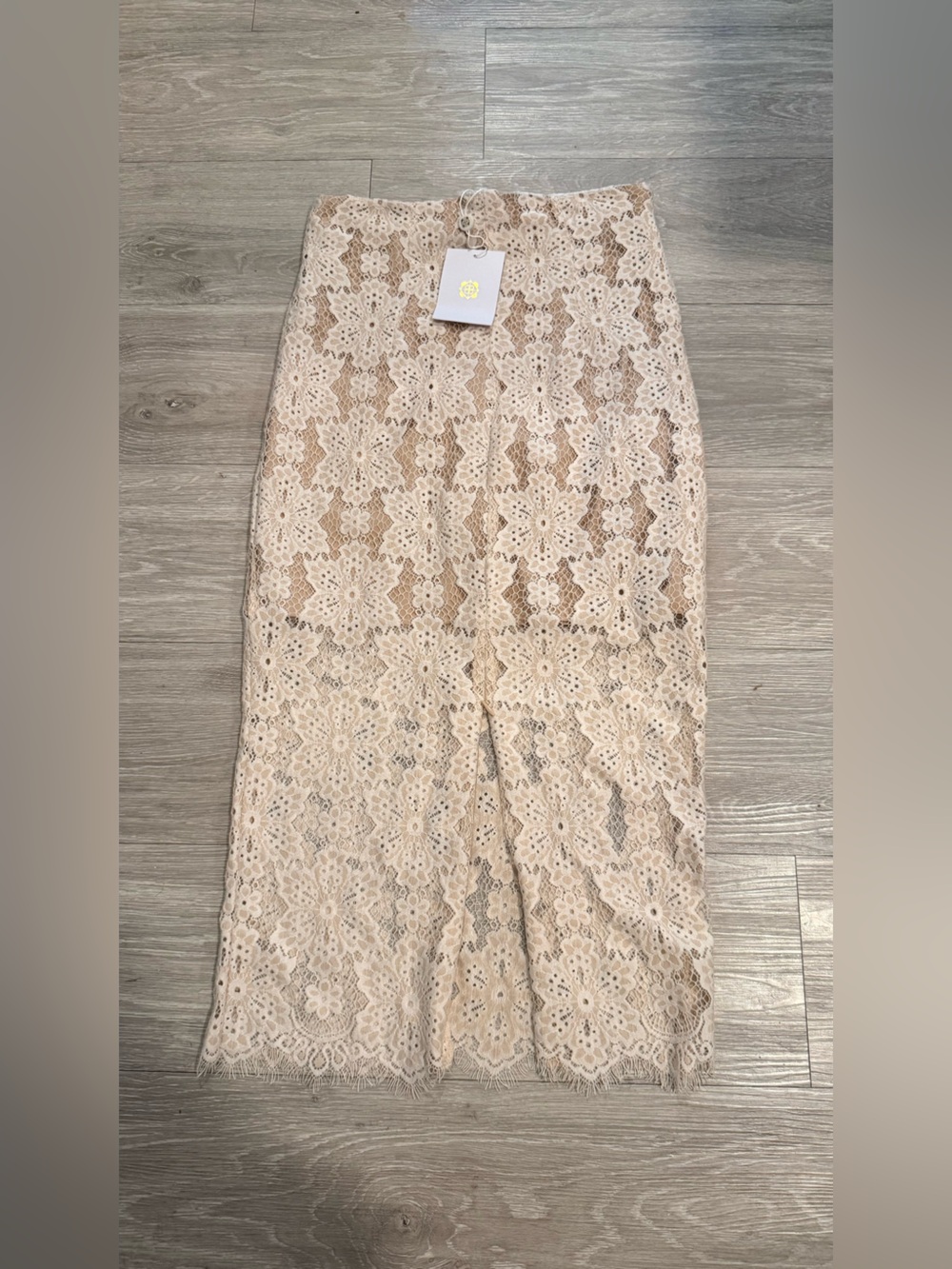 Wayf Cream Lace Midi Skirt - Picture 4 of 8